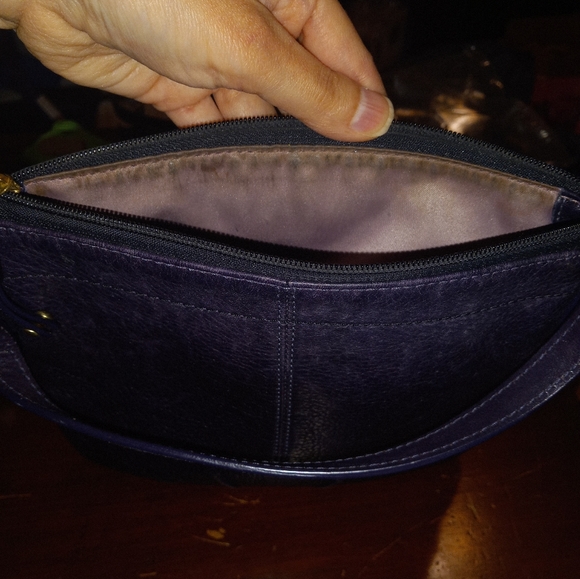 Coach Eggplant Purple Genuine Pebble Leather Crossbody w/LongGenuineLeatherStrap - Picture 8 of 12